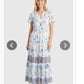 72172 Dress Women’s Blue Print with side pocket