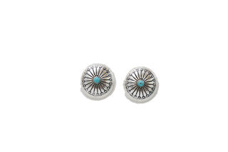 Jewelry Earrings Round Stamped Post Concho E915