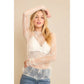 TP9602 MESH LACE HIGH NECK DESIGN LONG SLEEVE FITTED TOP
