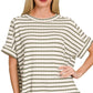 8602A Stripe Jacquard Round-neck Box Tee