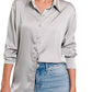 Satin Charmeuse Button Front Shirt Women’s 1170D4