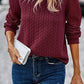 CWOSWL07861 PUFFER CABLE KNIT SWEATSHIRT outerwear women’s