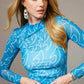 Shirts Women’s  Boots Stitch Throughout Mesh Mock Neck Fitted Top 36349T