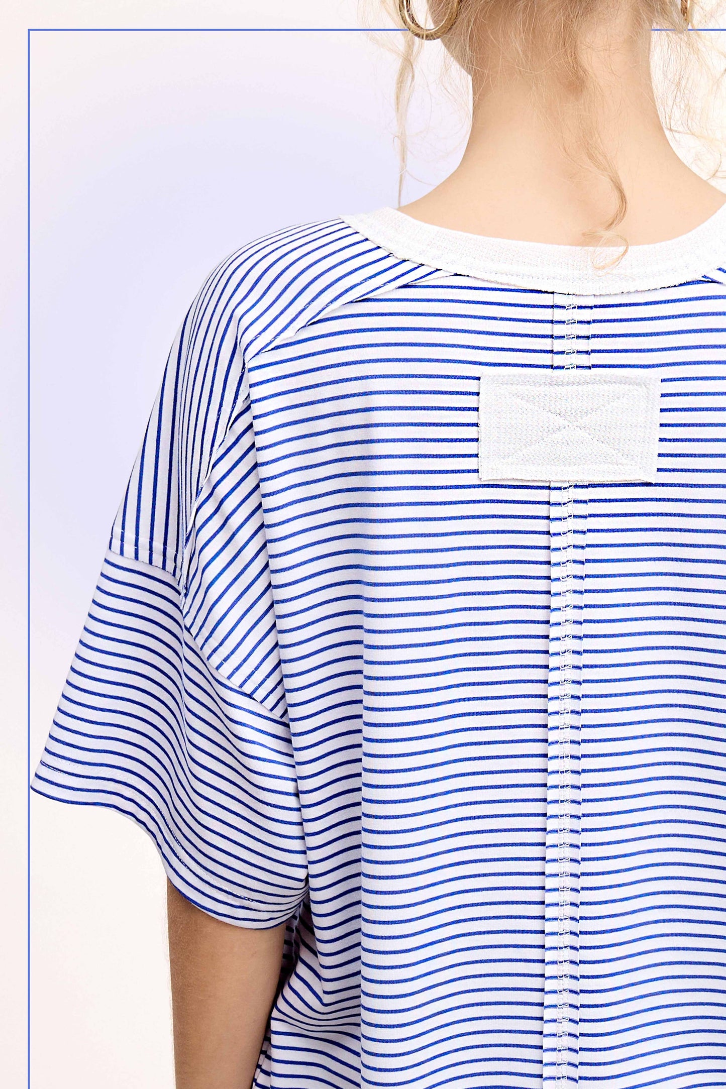 Shirts Women’s Striped Drop Shoulder Short Sleeves HDT7703