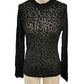 TO1494 Sheer Mesh Mock Neck Top