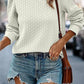 CWOSWL07861 PUFFER CABLE KNIT SWEATSHIRT outerwear women’s