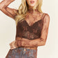 TP9602 MESH LACE HIGH NECK DESIGN LONG SLEEVE FITTED TOP