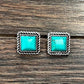 725296, 10mm Square Turquoise Stud Earrings