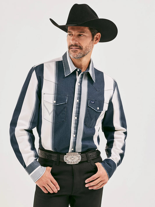 Shirts Mens Wrangler BRUSHPOPPER Blue Multi 112358325