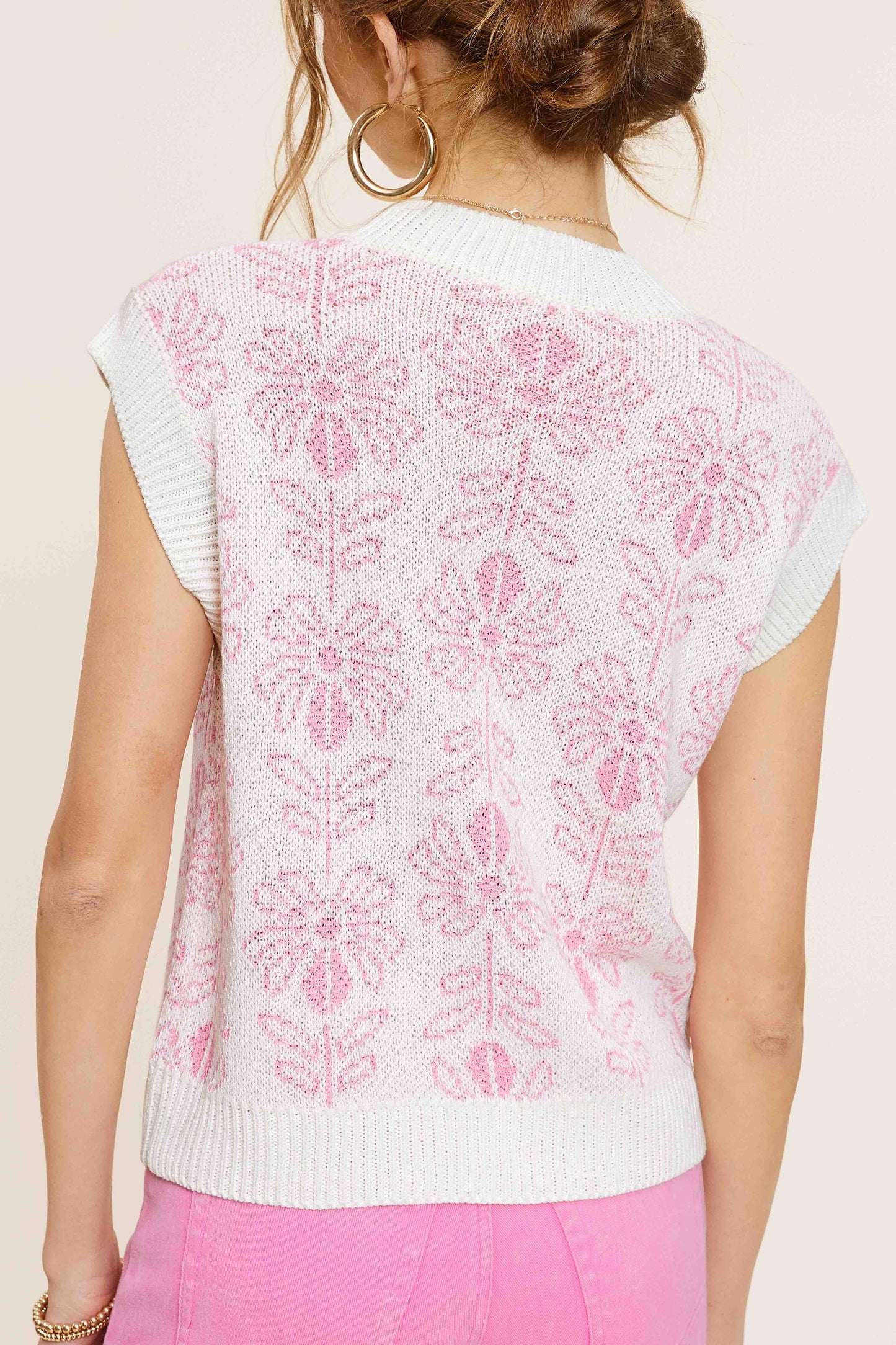 Outerwear Women’s Floral Sweater Vest MCS3587