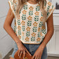 SW1325 Knit Top with Floral Detail