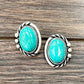 724199, 20mm Oval Turquoise Stud Earrings
