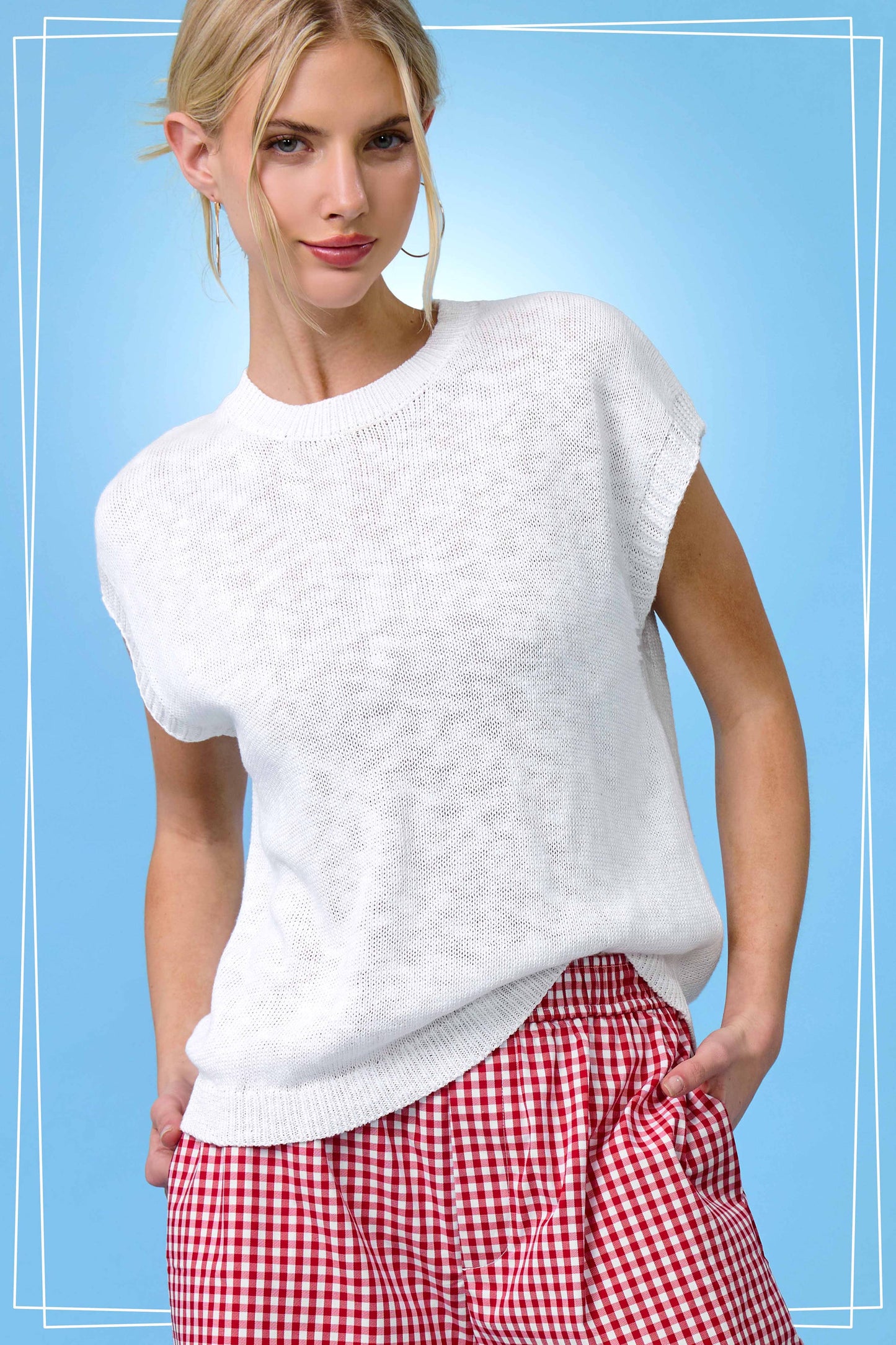 Outerwear Women’s Loose Fit Knit Sweater Vest JCS3598