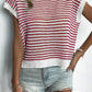 Knit Striped Batwing Sleeve Sweater SW1275