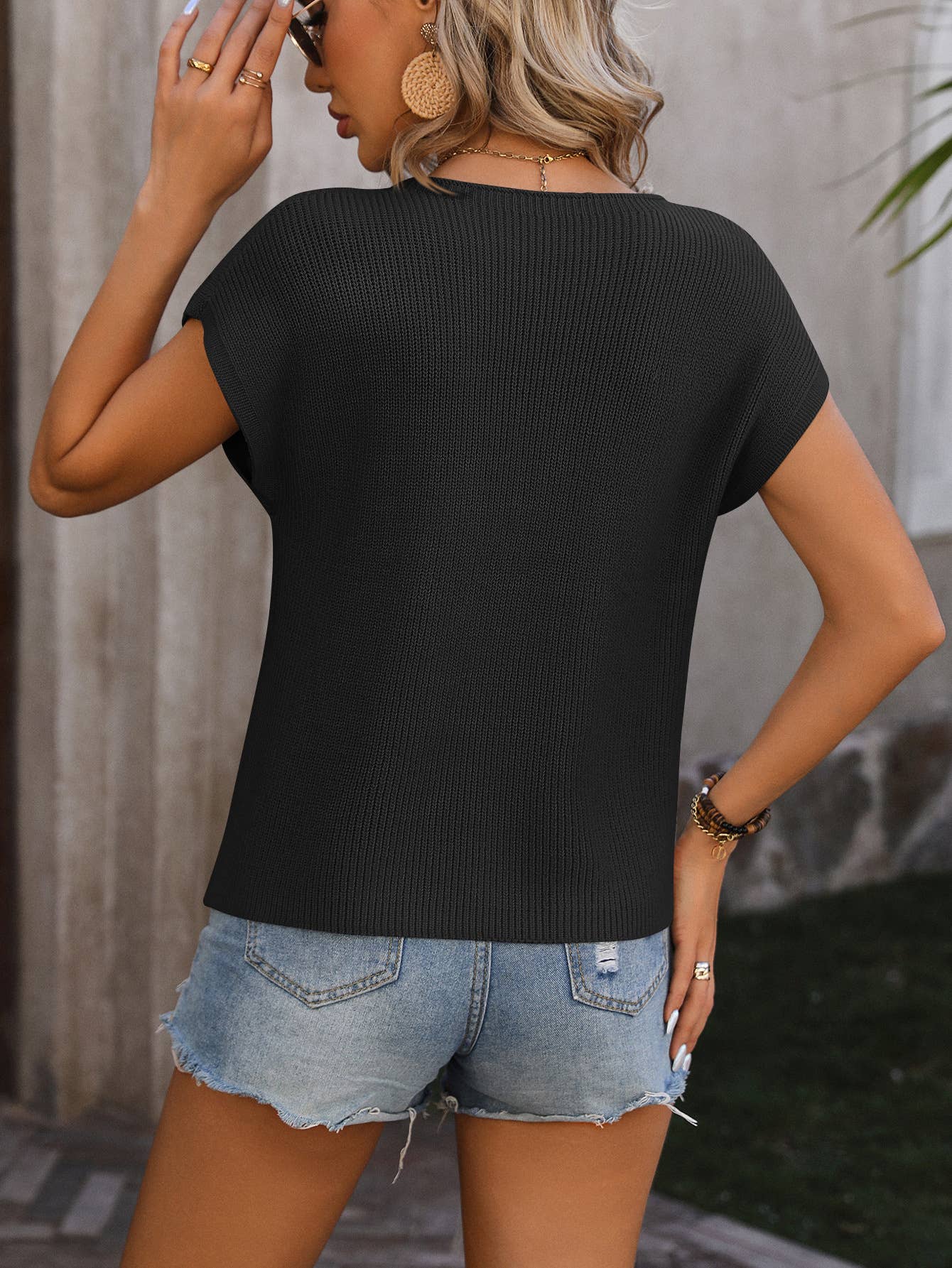 Women’s Shirts Short Sleeve Knit Tee RCJY00299