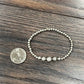 711569 Handmade Silver Navajo Bead Stretch Bracelet Jewelry