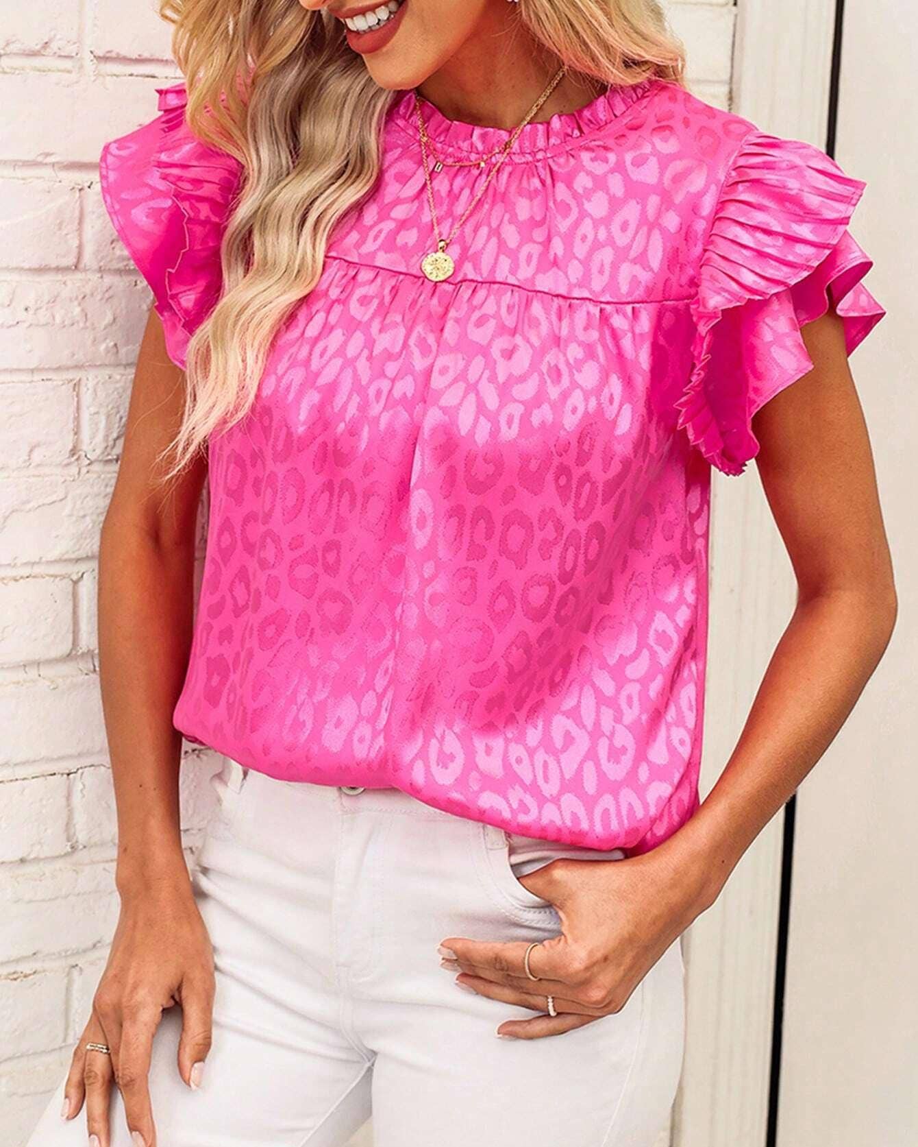 Shirts Women’s Polka Dot Ruffle Blouse RCWJ04176