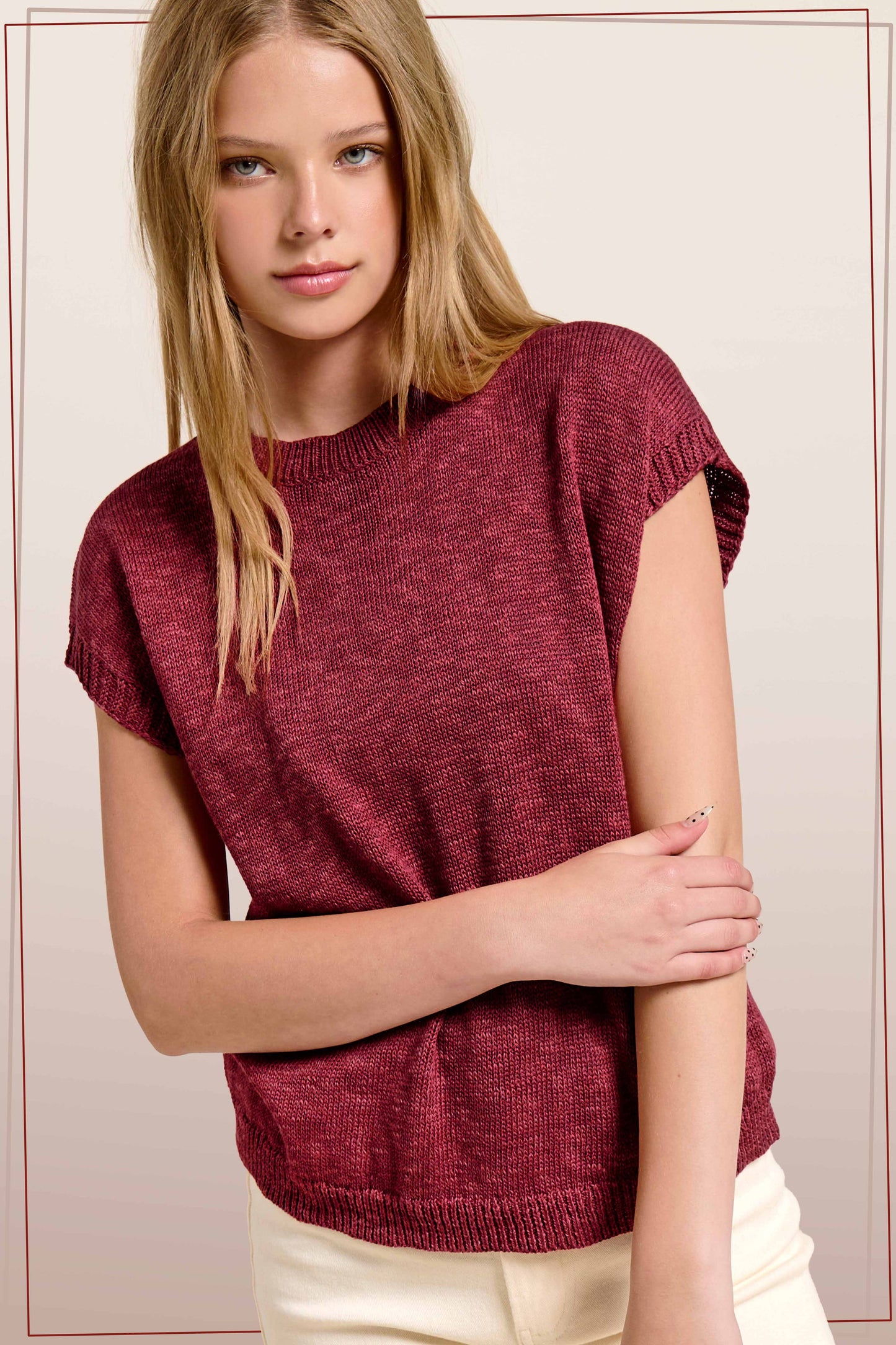 JCS3598- Knit Sweater Vest Outerwear women’s