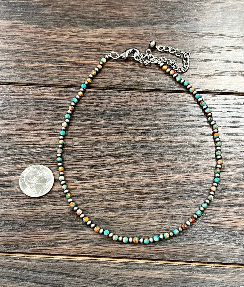 736372, Handmade 15" Round Gemstone Necklace