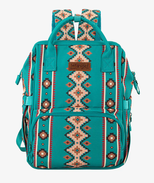Purses Wrangler Backpack Aztec Southwestern Print Diaper Bag WG2204–9110TQ CM