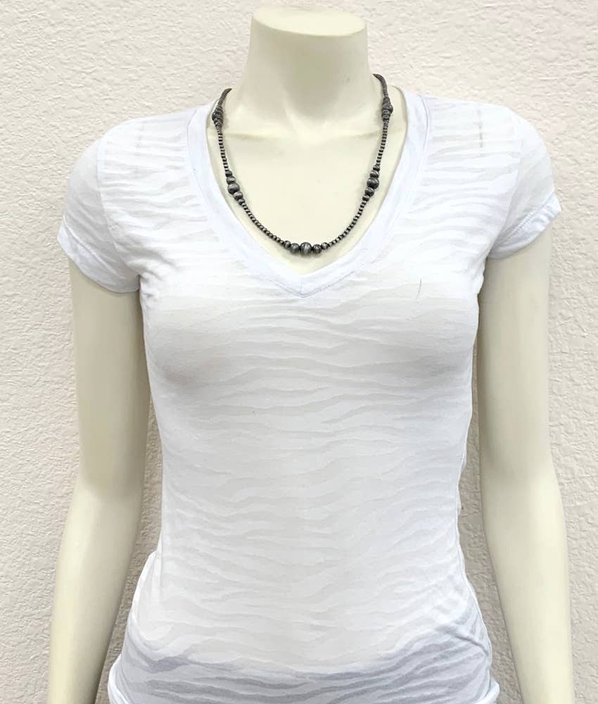 734041, Handmade 22" Clustered Navajo Bead Necklace