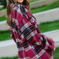 Outerwear Loose Fit Plaid Button Down Shacket with  Pockets JKT1797