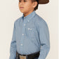 Shirts Boys Wrangler Long Sleeve Button Up  Light Blue Geo Print 112356521