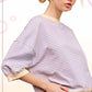 Shits Women’s Loose Fit Striped Short Sleeve Crew Neckline Top MCT7688