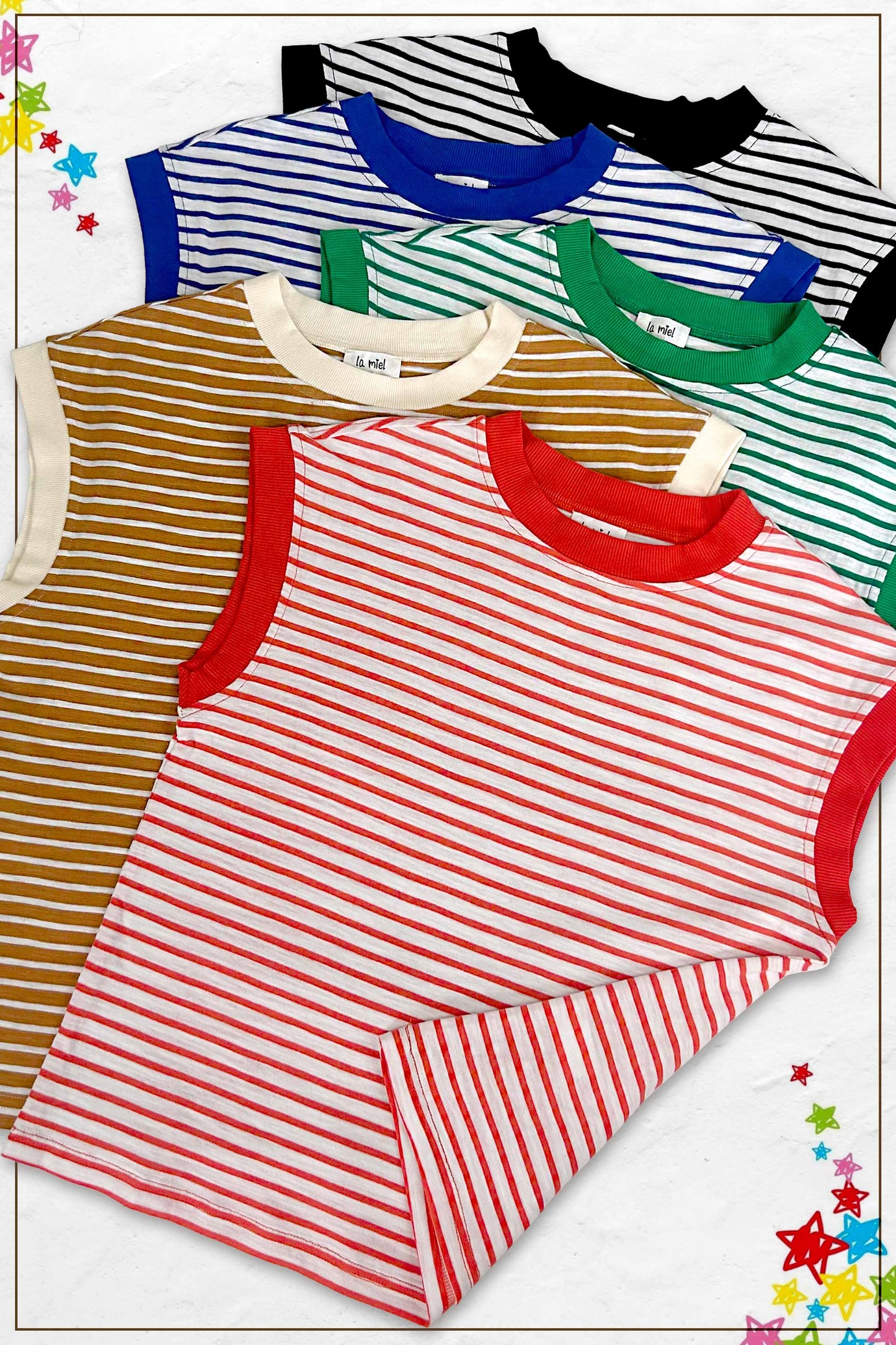 JDT7710 Shirts Women’s Nautical Cap Sleeve Striped Top 4th of july
