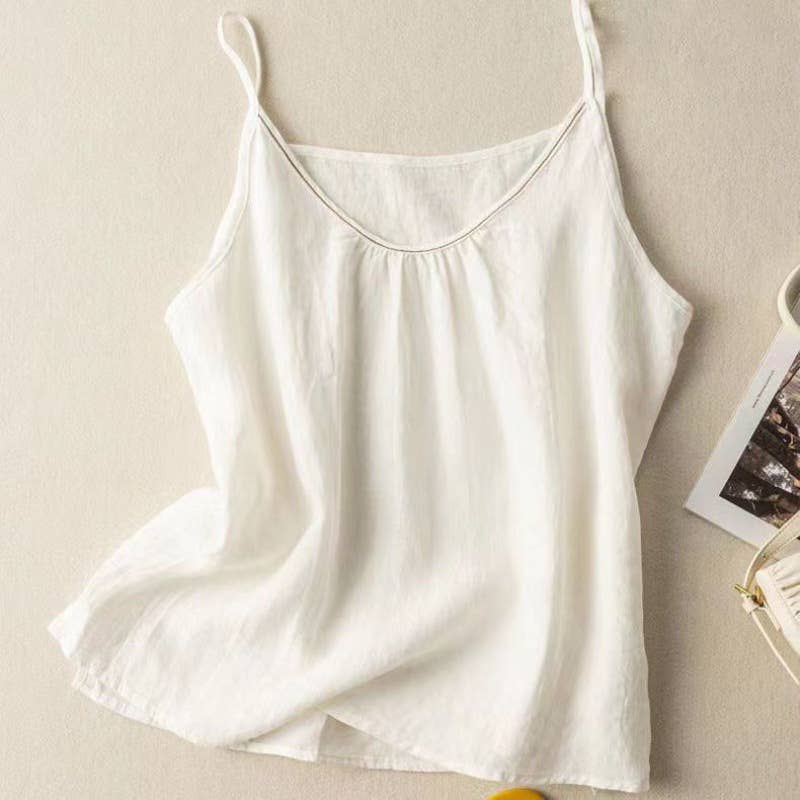 TO1185 Cotton Linen Camisole Tank Top
