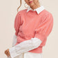 Soft Mohair Puff Short Sleeve Knit Top JCS3554