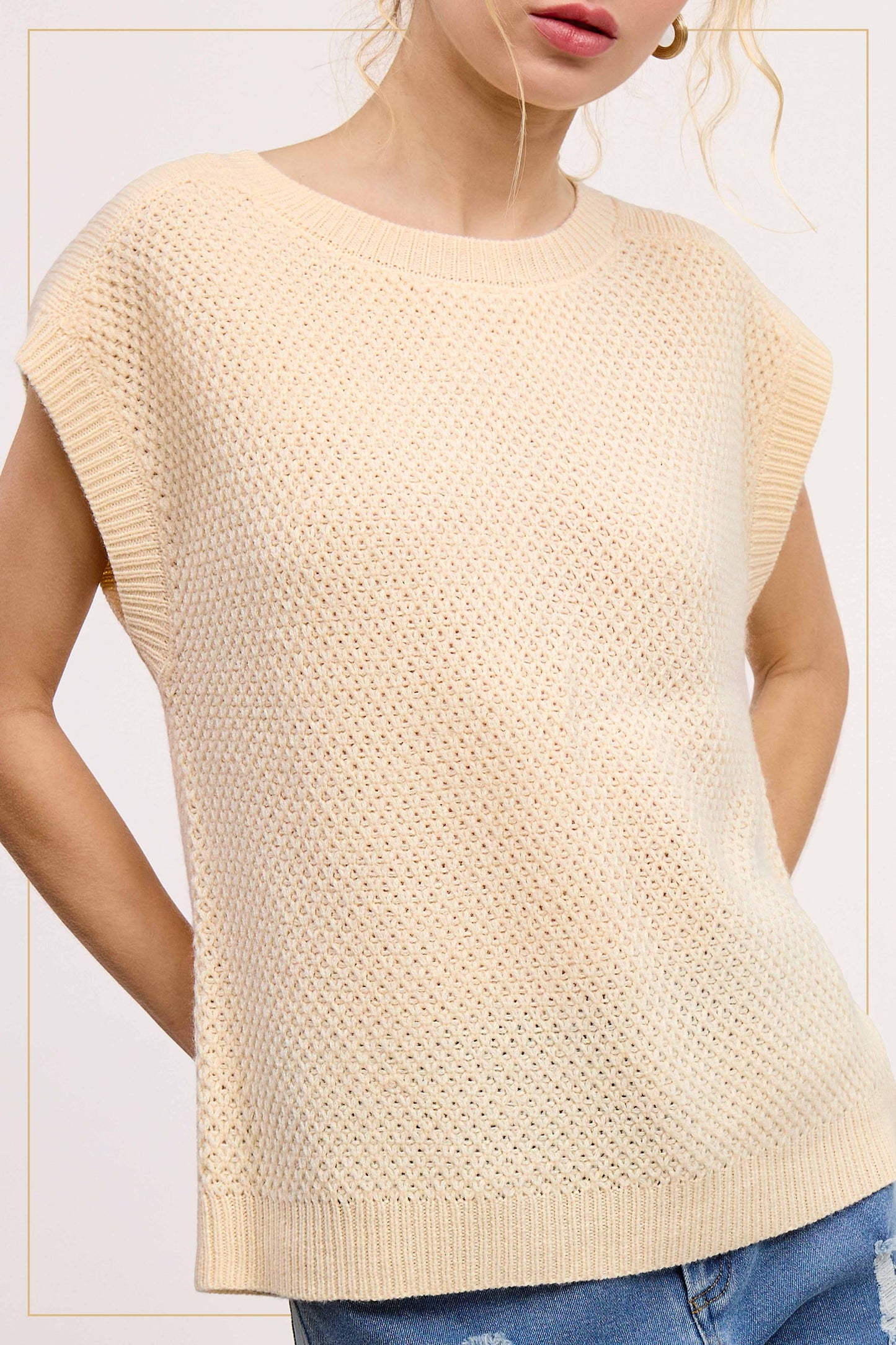 Knit Sweater Vest HDS3602 Outerwear Women’s