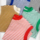 JDT7710 Shirts Women’s Nautical Cap Sleeve Striped Top 4th of july