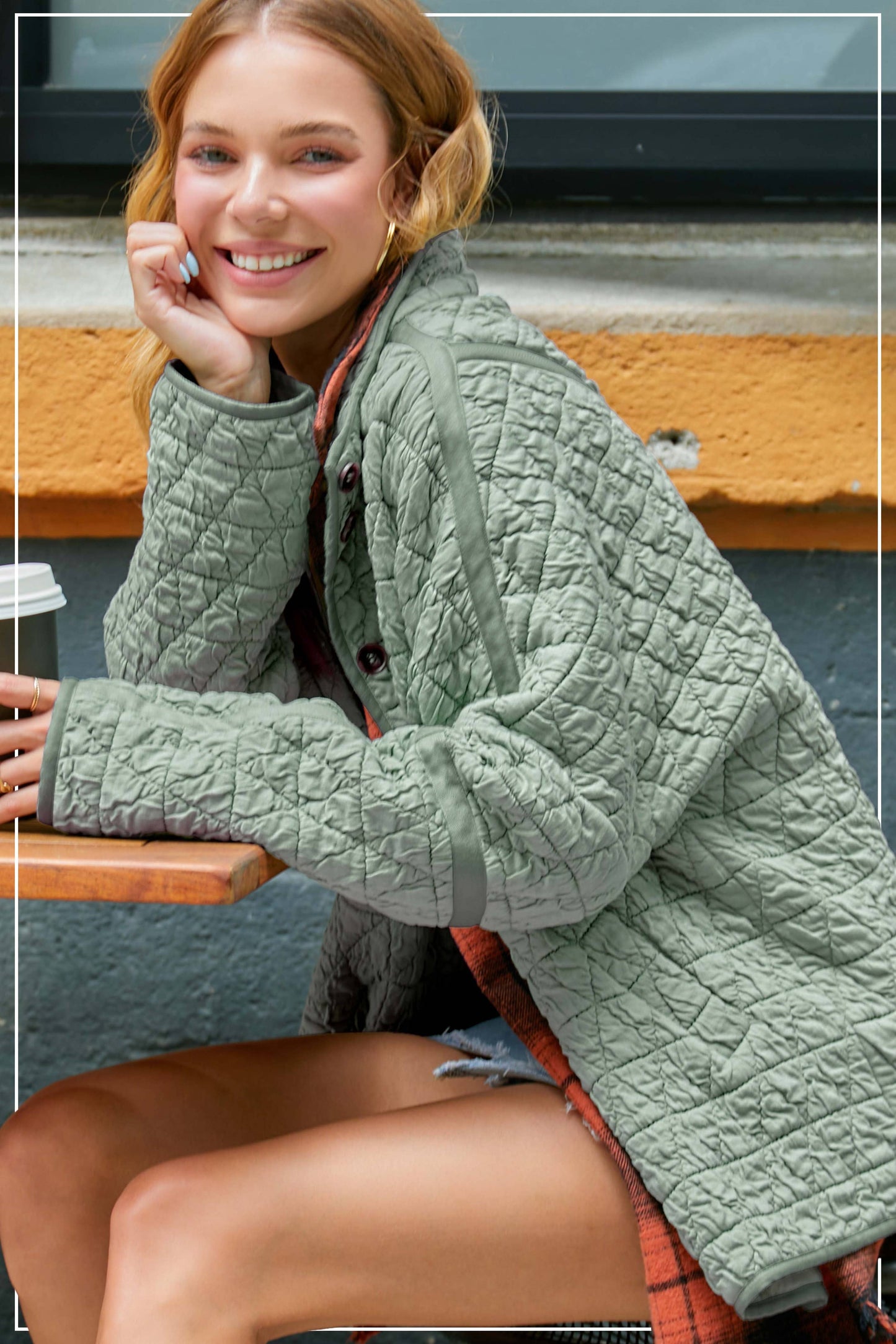Outerwear Women’s Oversized Soft Quilted Button Down Jacket JKT1787