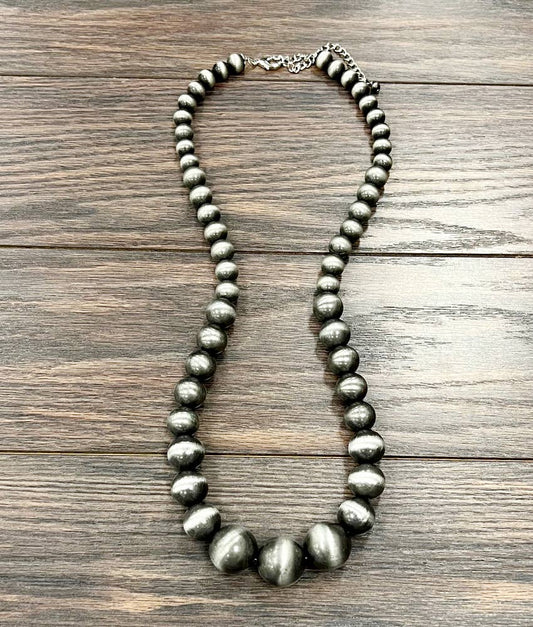 739197, Handmade 30" Very-Very-Big Navajo Bead Necklace