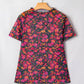 Shirts Women’s Floral Western Mesh Mock Neck Sheer Slim Fit Blouse P1015
