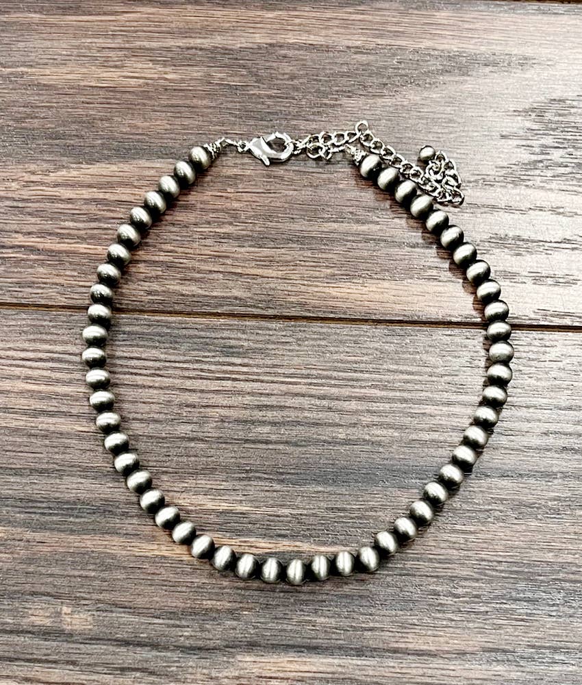 734237, Handmade 16" 8mm Navajo Necklace