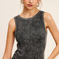 Shirts Women’s HCT7694Mineral Washed Back Patch Detail Breathable Tank Top