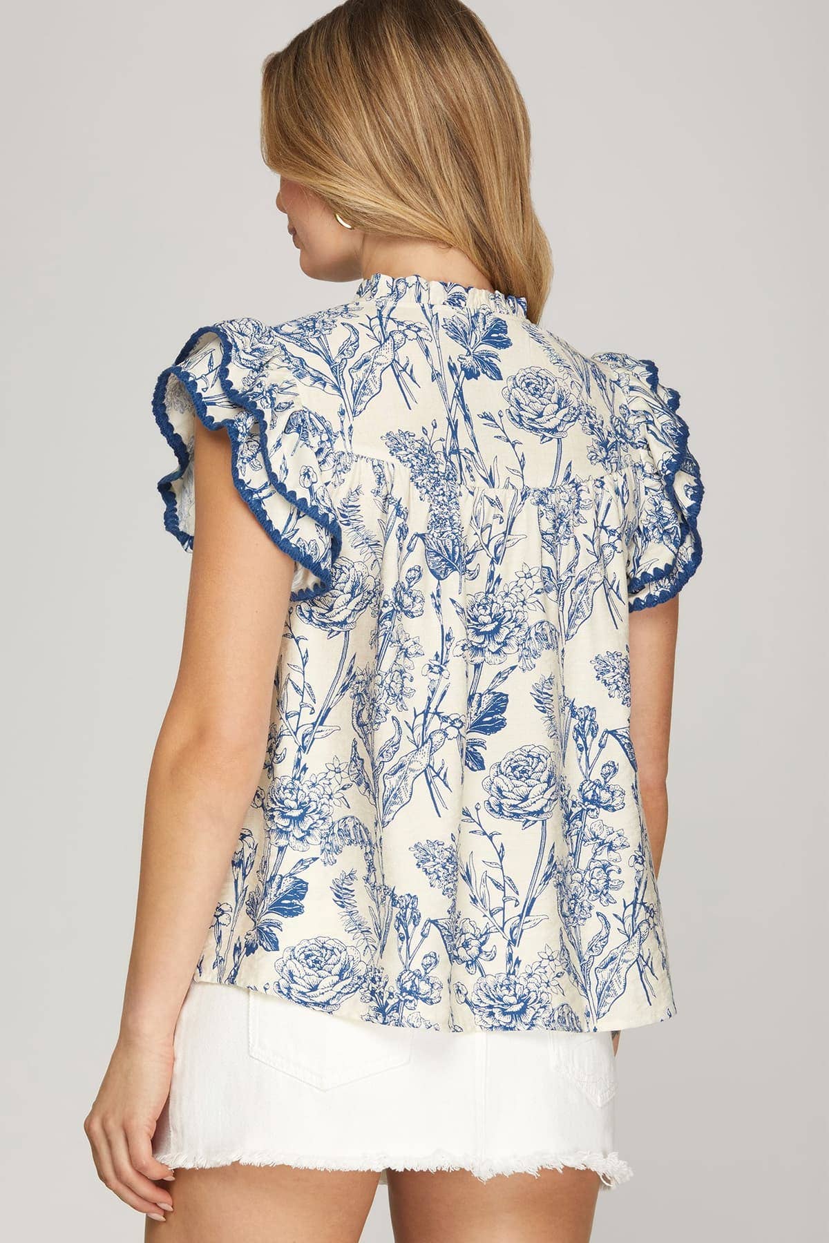 ST1193 Printed Woven Top