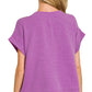 Raised Rib Cap Sleeve Top 8616Y
