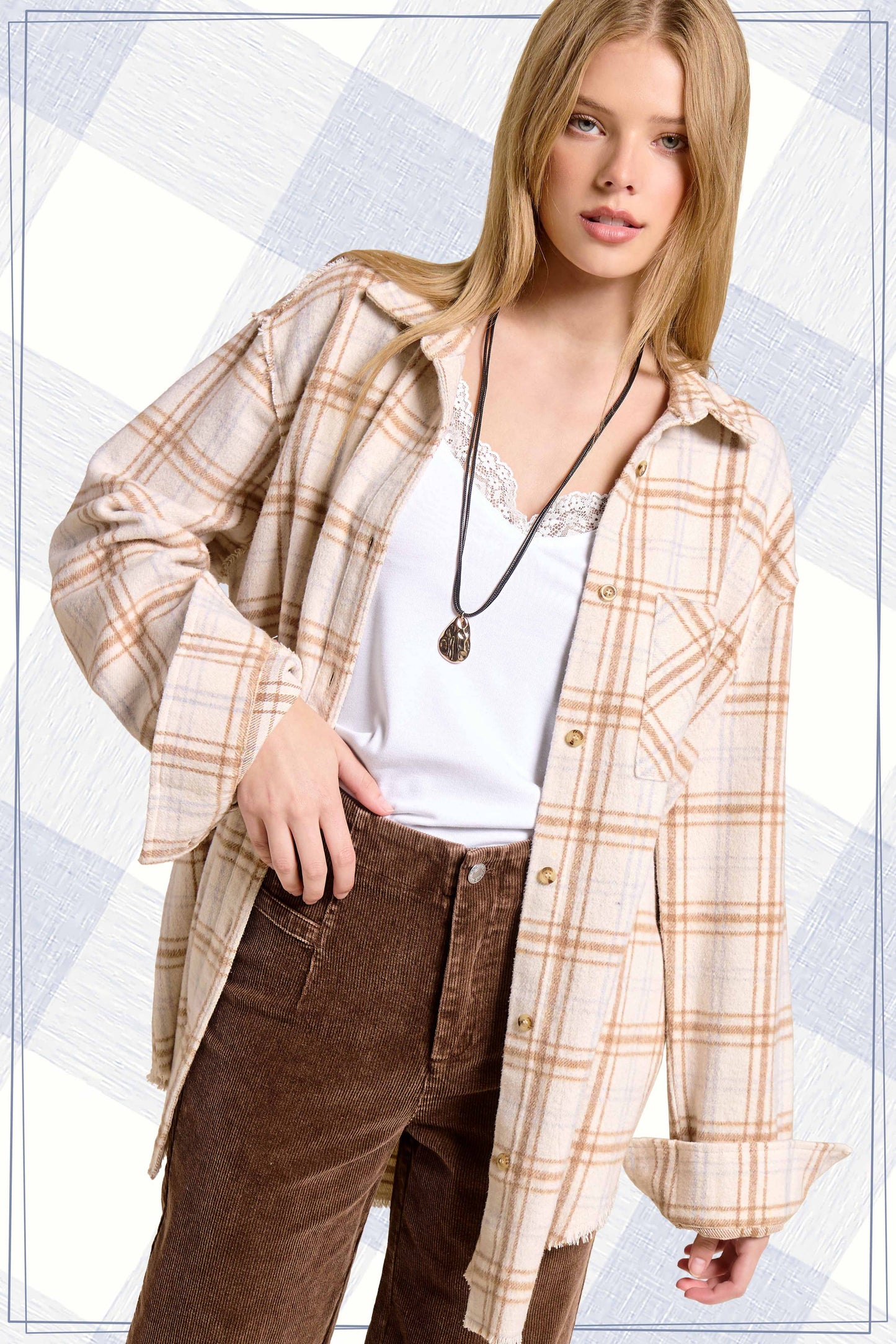 Outerwear Women’s Mineral Washed Button Down Soft Fabric SRT137