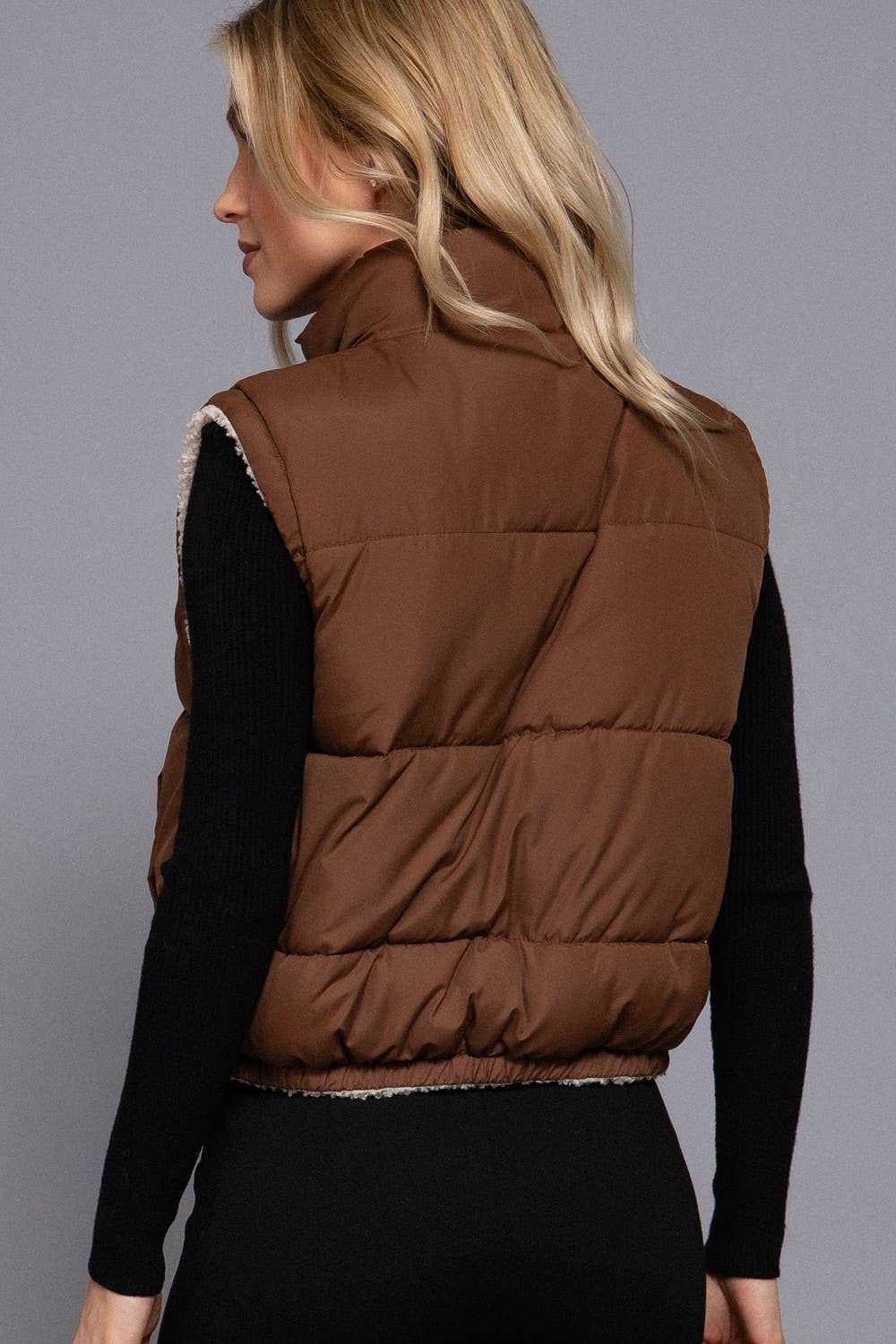 Reversible Fur Padding Vest J14045