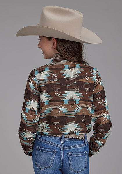 Shirts Girls Roper Long Sleeve Pearl Snap 03-080-0590-6108