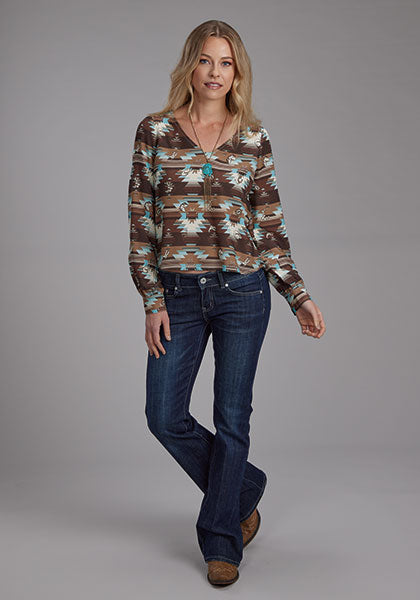 Shirts Women’s Roper Blouse Aztec Print 03-050-0590-6109