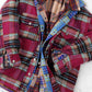 Outerwear Loose Fit Plaid Button Down Shacket with  Pockets JKT1797