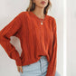 CWOSWL4083_CABLE KNITTED LONG SLEEVES CREWNECK SWEATER Outerwear Women’s