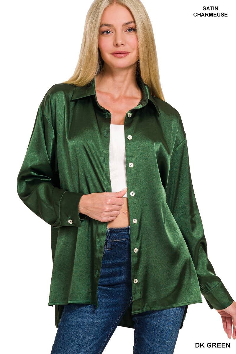 Satin Button Down Shirts 7271D4