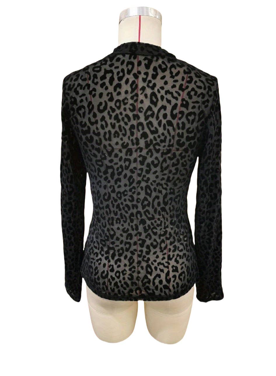 TO1494 Sheer Mesh Mock Neck Top