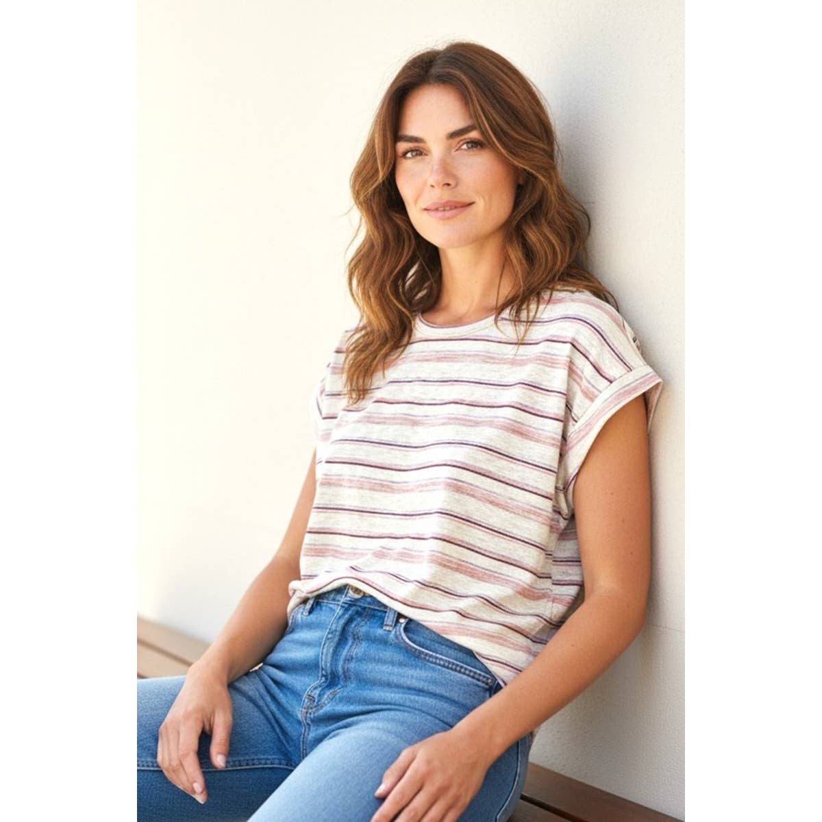 Shirts Women’s STRIPED CREW NECK TOP 20673