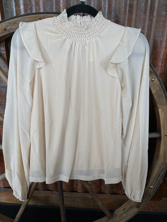 Shirts Women’sLong Sleeve Ruffle Sparkle  HF25C118